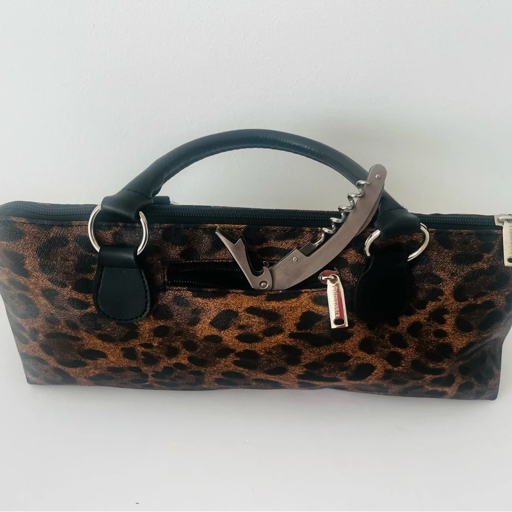 Primeware Wine Clutch Thermal Bag Cougar Animal Print Tote 750ml